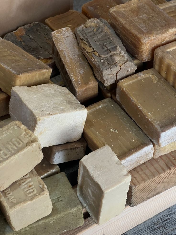 Raw soap blocks